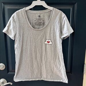 EUC Disney Gray T-Shirt with Mickey Heart hands Design